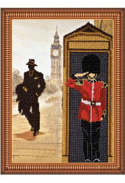 Bead Embroidery Kit on Art Canvas "The London lifestyle – 2"