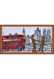 Bead Embroidery Kit on Art Canvas "The London lifestyle – 3"