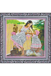 Bead Embroidery Kit on Art Canvas "A mother's love"