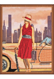 Bead Embroidery Kit on Art Canvas "Retro travel – 3"