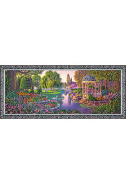 Bead Embroidery Kit on Art Canvas "By the pond"