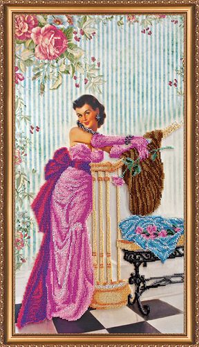Bead Embroidery Kit on Art Canvas "Debut"