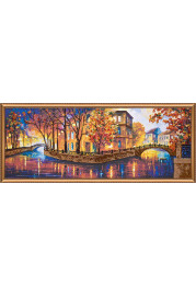 Bead Embroidery Kit on Art Canvas "Gold reflections"
