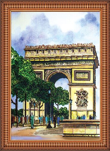 Bead Embroidery Kit on Art Canvas "Arc de Triomphe"