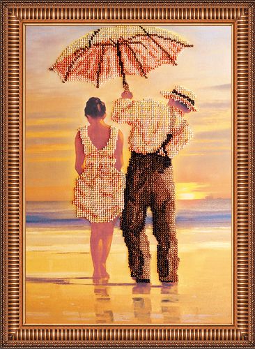 Bead Embroidery Kit on Art Canvas "Rendezvous"