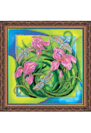 Bead Embroidery Kit on Art Canvas "Flight of dragonflies"