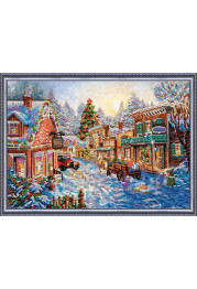 Bead Embroidery Kit on Art Canvas "Merry Yule"