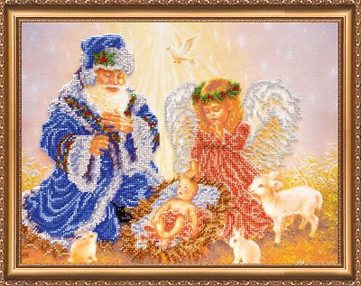 Bead Embroidery Kit on Art Canvas "Mystery of birth"