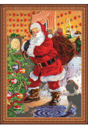 Bead Embroidery Kit on Art Canvas "Christmas Eve"