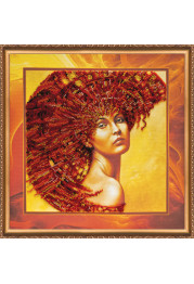 Bead Embroidery Kit on Art Canvas "The Four Elements – Fire"