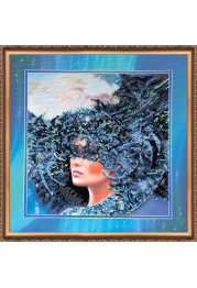 Bead Embroidery Kit on Art Canvas "The Four Elements – Water"