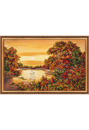 Bead Embroidery Kit on Art Canvas "Quiet Sunset"