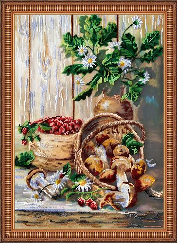 Bead Embroidery Kit on Art Canvas "Fantasy forest"