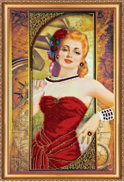 Bead Embroidery Kit on Art Canvas "Dolly"