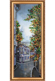 Bead Embroidery Kit on Art Canvas "Side streets of St. Petersburg – 1"