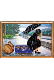 Bead Embroidery Kit on Art Canvas "The parting"