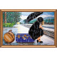 Bead Embroidery Kit on Art Canvas "The parting"