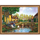 Bead Embroidery Kit on Art Canvas "Sunday picnic"