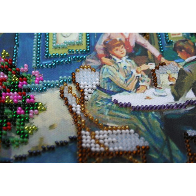 Bead Embroidery Kit on Art Canvas "The elegant century"