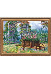 Bead Embroidery Kit on Art Canvas "Garden"