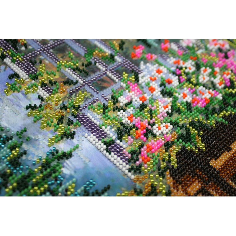 Bead Embroidery Kit on Art Canvas "Garden"