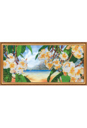 Bead Embroidery Kit on Art Canvas "Hawaiian breeze"