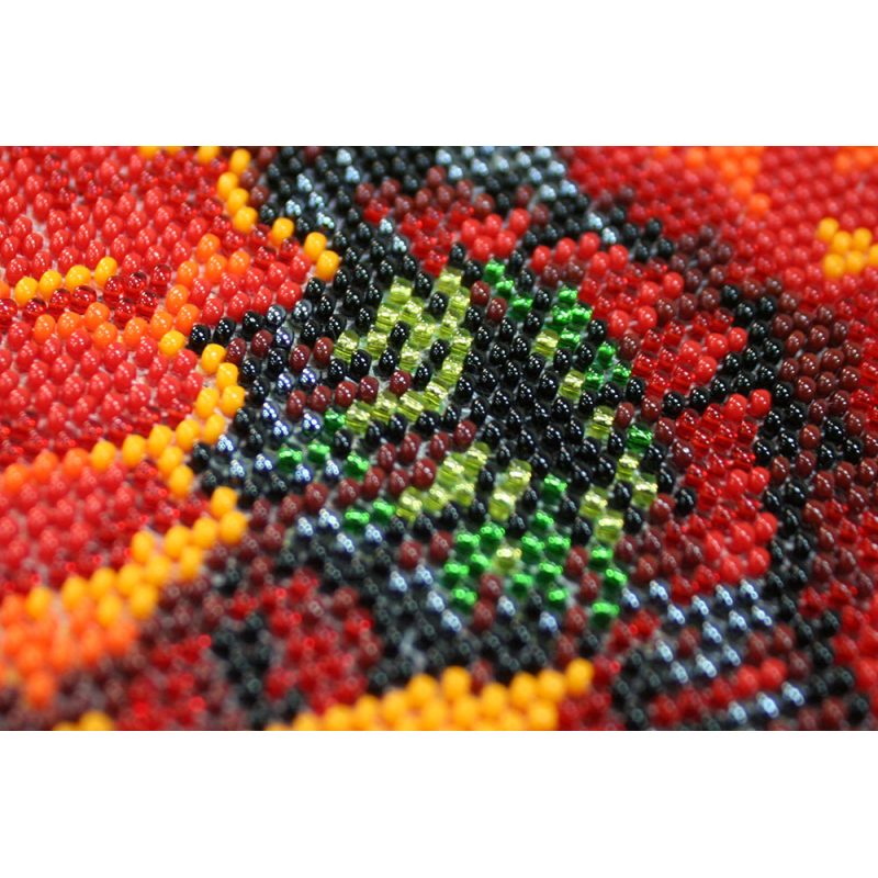 Bead Embroidery Kit on Art Canvas "Wild poppies – 1"