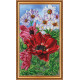 Bead Embroidery Kit on Art Canvas "Wild poppies – 2"