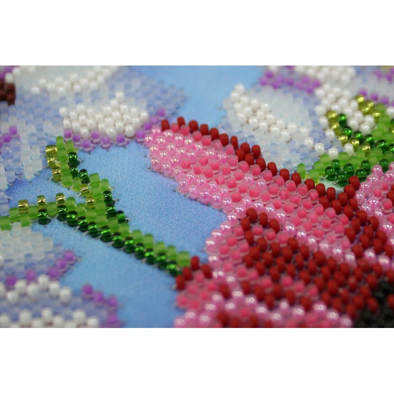 Bead Embroidery Kit on Art Canvas "Wild poppies – 2"