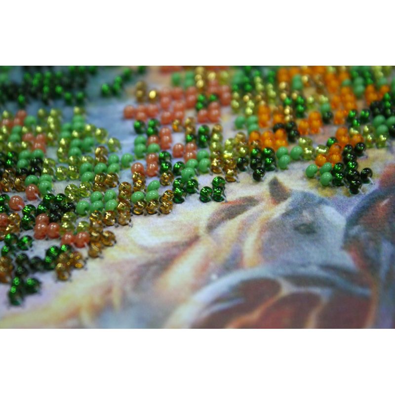 Bead Embroidery Kit on Art Canvas "Seven horses"