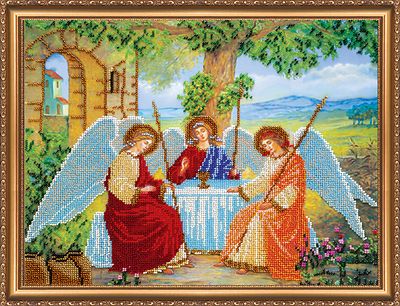 Bead Embroidery Kit on Art Canvas "Holy Trinity"