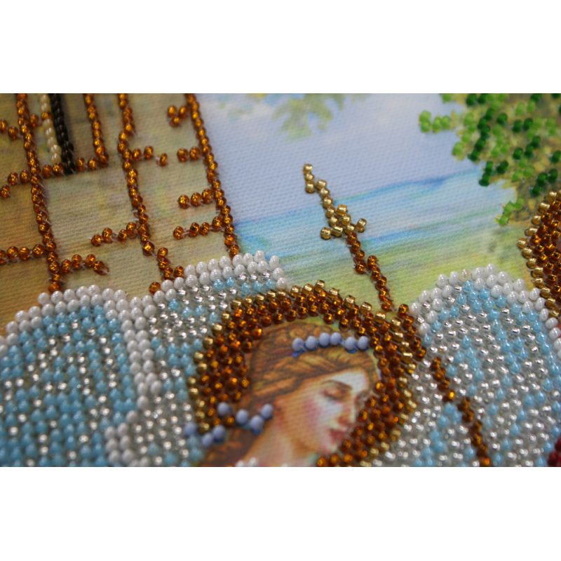 Bead Embroidery Kit on Art Canvas "Holy Trinity"