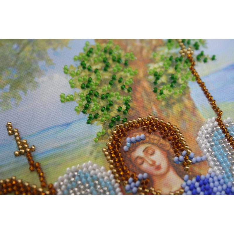 Bead Embroidery Kit on Art Canvas "Holy Trinity"