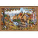 Bead Embroidery Kit on Art Canvas "Water-mill"