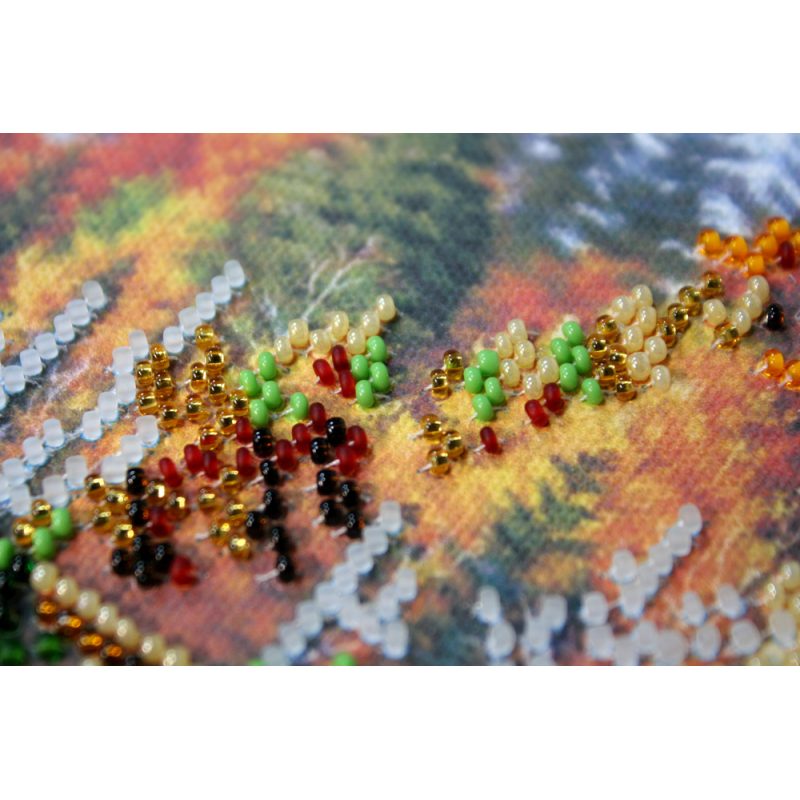 Bead Embroidery Kit on Art Canvas "Water-mill"