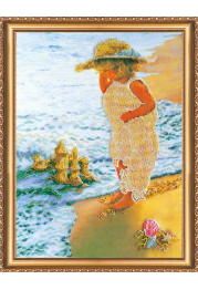 Bead Embroidery Kit on Art Canvas "Sand castle"