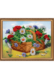 Bead Embroidery Kit on Art Canvas "Basket of summer"