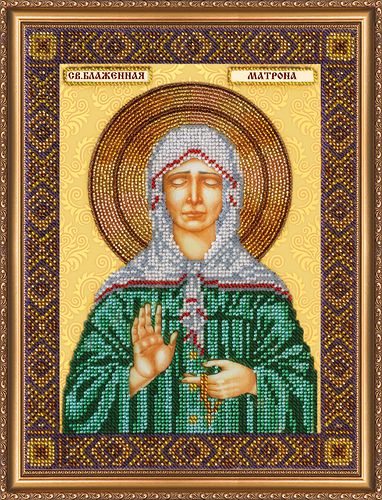Bead Embroidery Kit on Art Canvas "St. Matrona of Moscow"