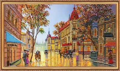 Bead Embroidery Kit on Art Canvas "Autumn Twilight"