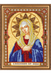 Bead Embroidery Kit on Art Canvas "Icon of the Mother of God of «Tenderness»"