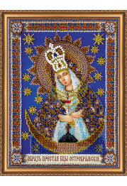 Bead Embroidery Kit on Art Canvas "Icon of the Mother of God «Ostrobramskaya»"