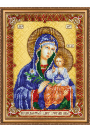 Bead Embroidery Kit on Art Canvas "Icon of the Mother of God «The Unfading Blossom»"