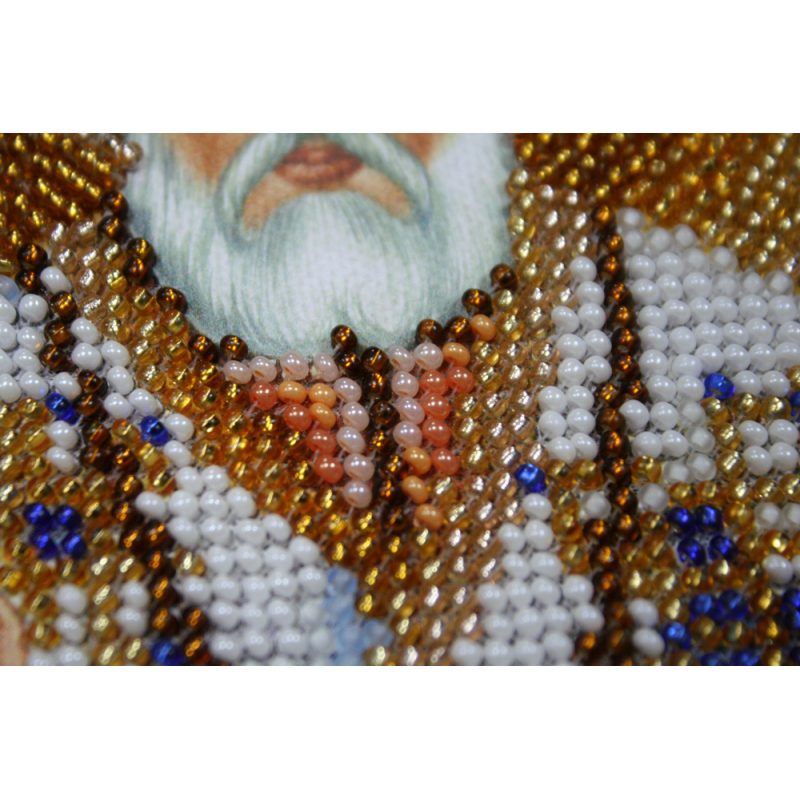 Bead Embroidery Kit on Art Canvas "Home iconostasis «Nicholas the Wonderworker»"