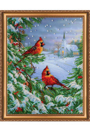 Bead Embroidery Kit on Art Canvas "February frost"