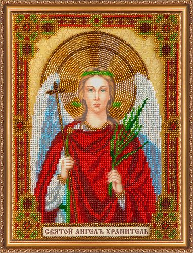Bead Embroidery Kit on Art Canvas "Holy Guardian Angel"