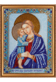 Bead Embroidery Kit on Art Canvas "Icon of the Mother of God «Perishing»"