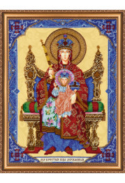 Bead Embroidery Kit on Art Canvas "Icon of the Mother of God «Reigning»"