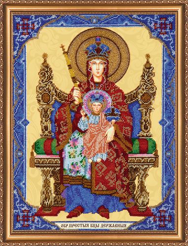 Bead Embroidery Kit on Art Canvas "Icon of the Mother of God «Reigning»"