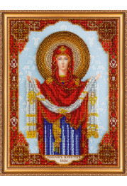 Bead Embroidery Kit on Art Canvas "Icon «Protection of the Blessed Virgin»"