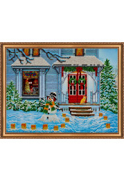 Bead Embroidery Kit on Art Canvas "Christmas story"